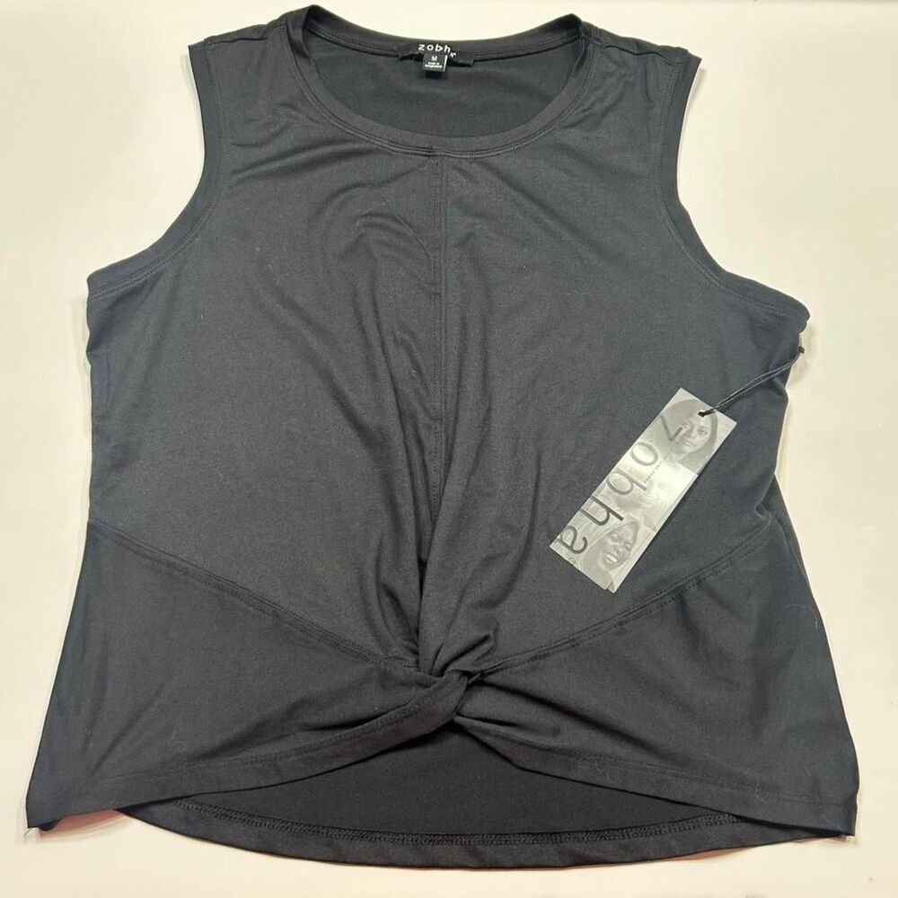 Zobha Women's Black Twist Tank Top